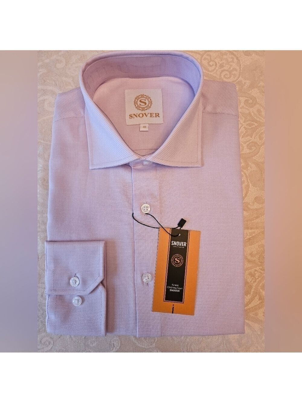 Formal Cotton Purple Shirt for Men, Cotton, Snover, Size 40, 15.5", Medium, NWT